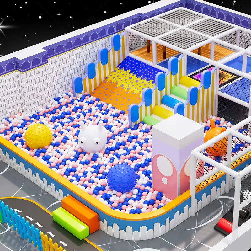 Morandi Themed Children Indoor Playground  One-Stop Soft Play Center with Ball Pool